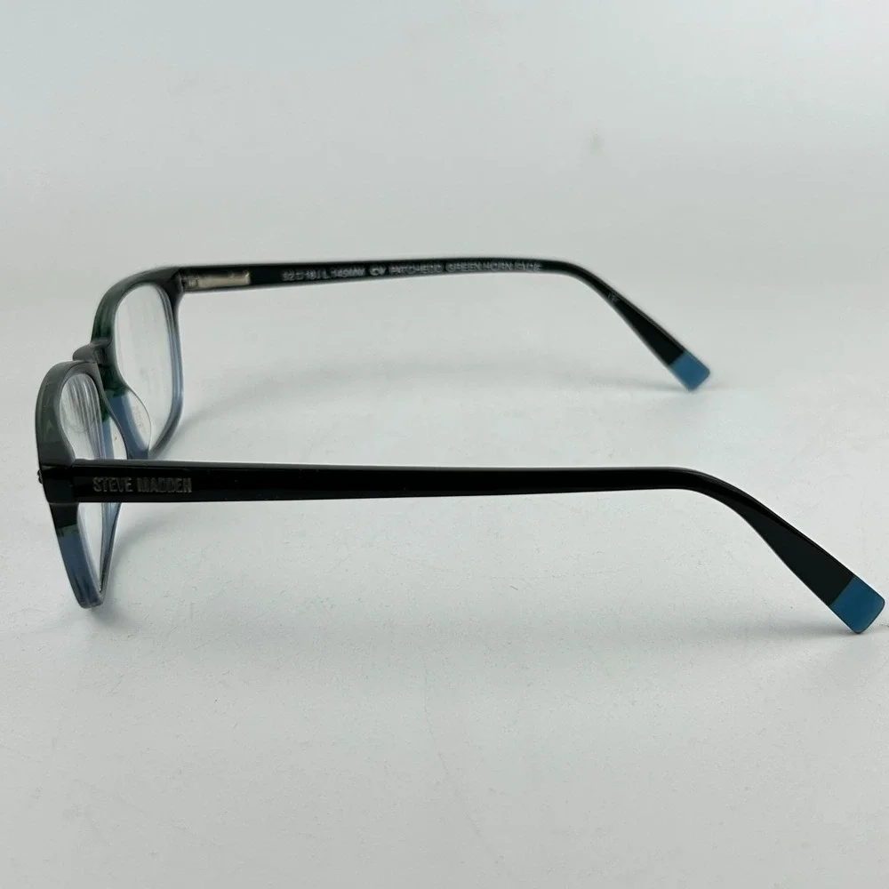 Steve Madden Patchedd Green‎ Horn Fade Women Eyeglasses Black Full Rim 52-18-145